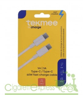 Cavo USB Type-C Type-C - 1m, 3A, 60W Fast Charge - Tekmee